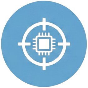Computer chip target crosshair icon