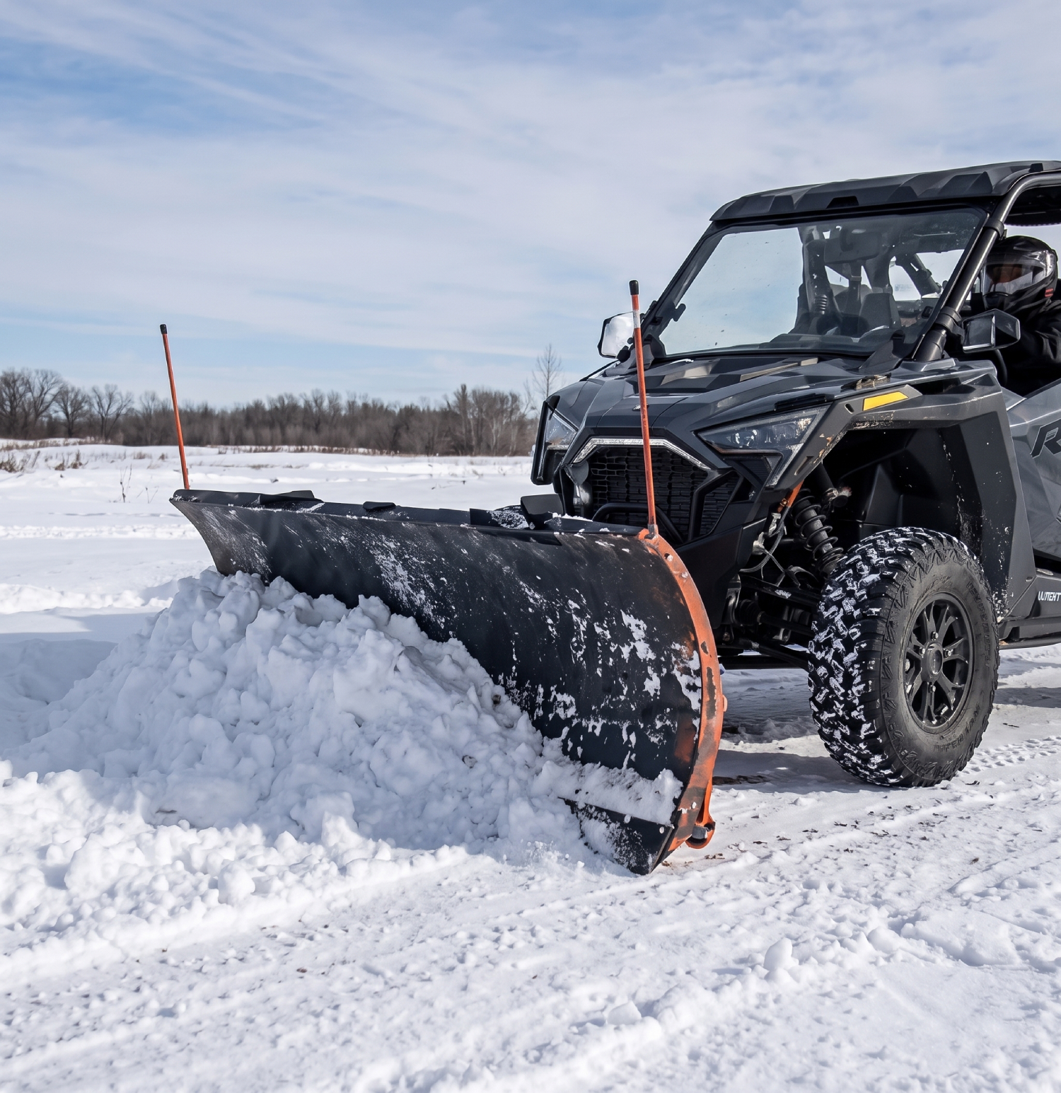 ATV snow plow vehicle winter